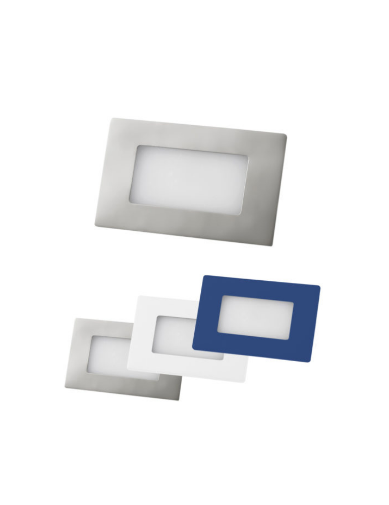 Segnapasso Incasso Led A Parete 3W Rettangolare In PVC 4Cover Cambiatono Tricolore IP65 420Lumen Per 503 STONE GROUP - 30055/BNC