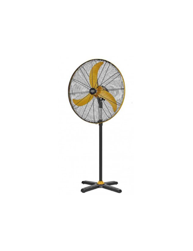 Ventilatore A Piantana Da Terra SILENTE Silenzioso Diametro 76 cm Telescopico nero/Giallo 6 Velocità Corpo In Metallo CFG EV066