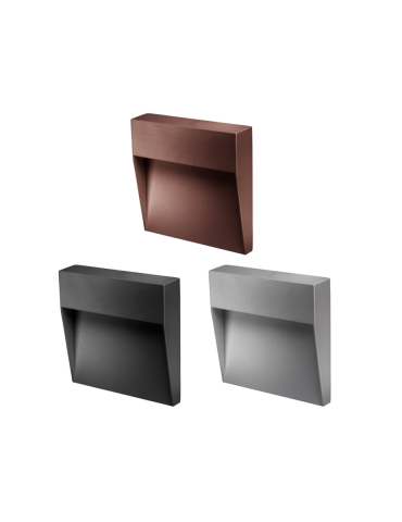 Segnapasso A Led Quadrato BILBAO 6 Antracite 6W Per Applicazioni A Parete BOT LIGHTING - BILBAO6GQ