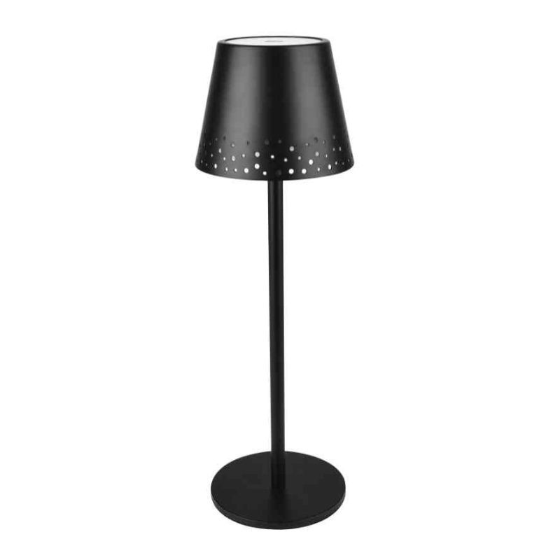 SOPHIE Lampada Da Tavolo Metallo Ricaricabile Testa Traforata Nera CFG - EL124