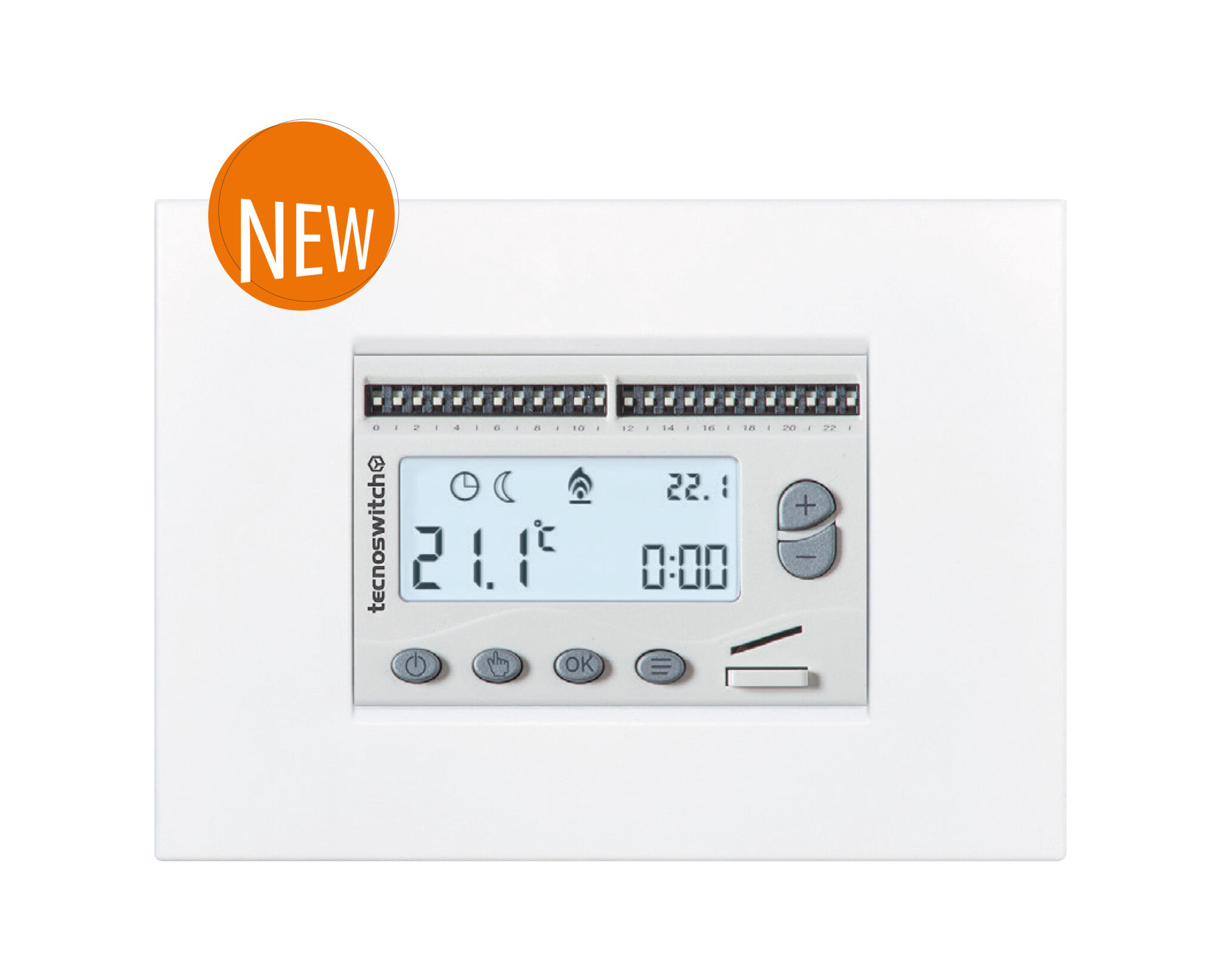 Cronotermostato Botticelli Giornaliero Digitale Da Incasso Bianco E Antracite TECNOSWITCH - CR315BG
