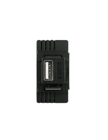 Caricatore USB-A 15W - 1 porta 5V 3A - da incasso con aggancio Keystone - Nero  ALPHA ELETTRONICA - KD540B