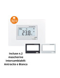 Termostato Touch Da Incasso Tintoretto Con 2 Frontalini Bianco Antracite TECNOSWITCH - TE315BG