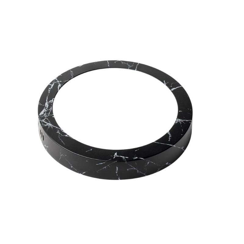 Plafoniera Circolare Downlight Deco Effetto Marmo Nero 4000K ALVERLAMP - DLM2040SGB