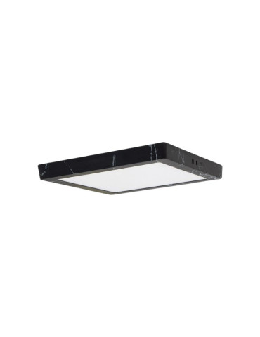 Plafoniera Quadrata Downlight Deco Effetto Marmo Nero 4000K ALVERLAMP - DLM2040SCGB