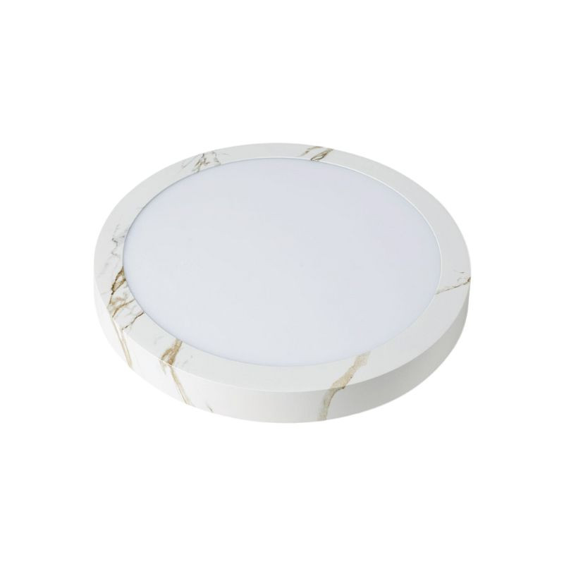 Plafoniera Circolare Dowlight Deco Effetto Marmo Bianco 4000K ALVERLAMP - DLM2040SGW