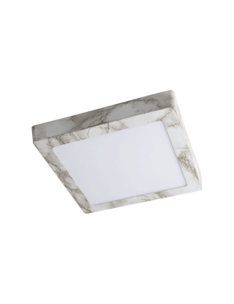 Plafoniera Quadrata Downlight Deco Effetto Marmo Bianco 4000K ALVERLAMP - DLM2040SCGW