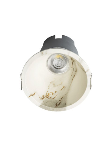 Faretto Circolare Downlight Deco Ad Incasso Bianco Effetto Marmo ALVERLAMP - LOP1240CC100GW