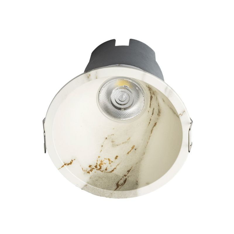 Faretto Circolare Downlight Deco Ad Incasso Bianco Effetto Marmo ALVERLAMP - LOP1240CC100GW