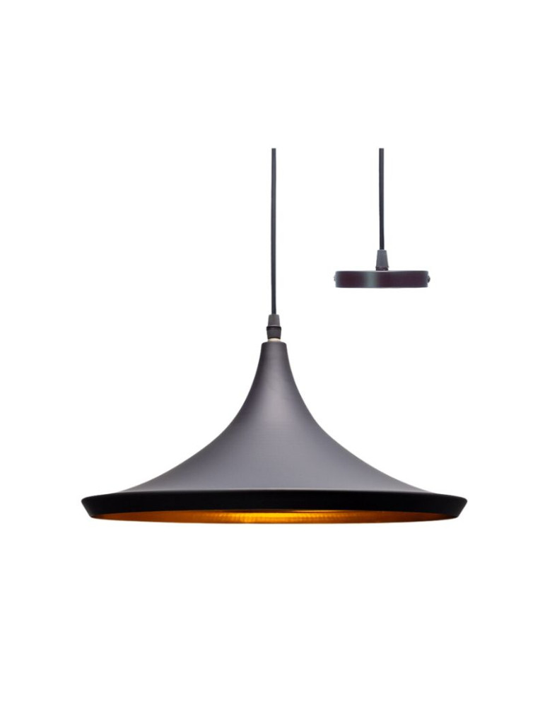 Lampadario Circolare Nero E Oro Decorativo E27 ALVERLAMP - LCO7001