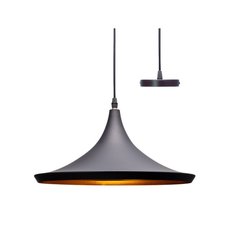 Lampadario Circolare Nero E Oro Decorativo E27 ALVERLAMP - LCO7001
