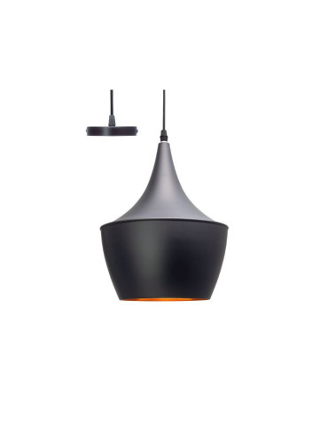 Lampadario Circolare Nero E Oro Decorativo E27 ALVERLAMP - LCO7002
