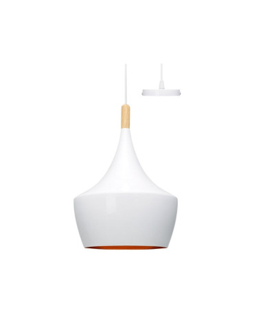 Lampadario Circolare Bianco E Oro Decorativo E27 ALVERLAMP - LCO7005