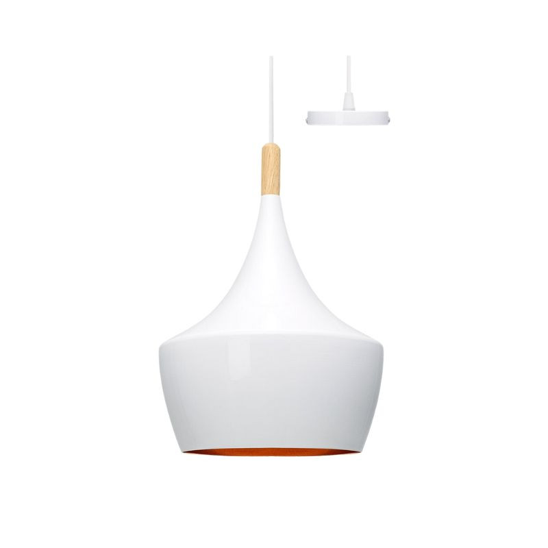Lampadario Circolare Bianco E Oro Decorativo E27 ALVERLAMP - LCO7005