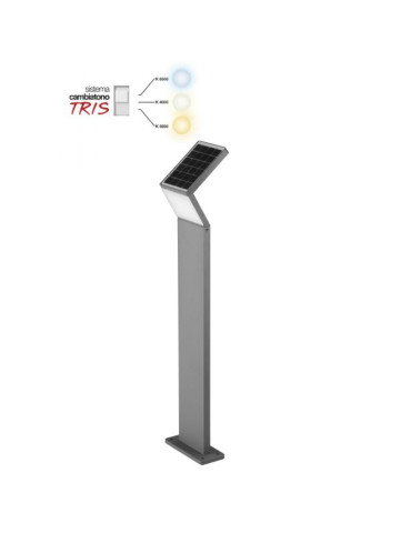 Palo Led Solare Piatto Per Illuminazione Da Giardino STONE GROUP - 20201/BNC