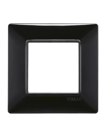 Placca 2 Moduli Nero Serie Plana VIMAR - 14642.05