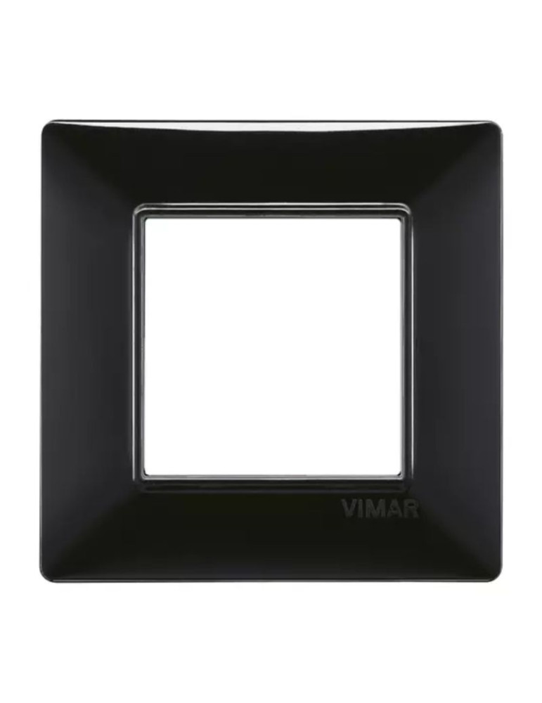 Placca 2 Moduli Nero Serie Plana VIMAR - 14642.05