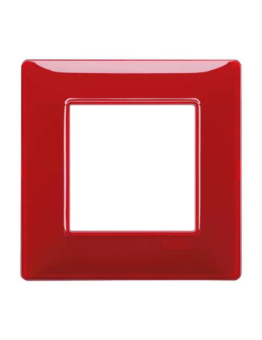 Placca 2 Moduli Rosso Reflex Rubino Serie Plana VIMAR - 14642.51