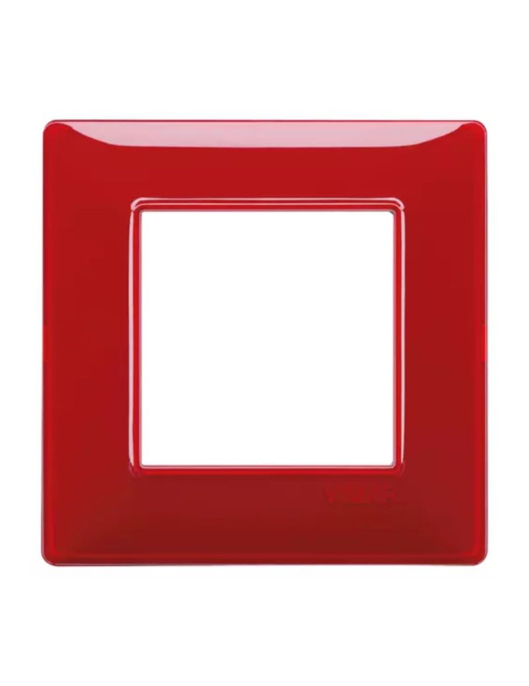 Placca 2 Moduli Rosso Reflex Rubino Serie Plana VIMAR - 14642.51