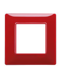 Placca 2 Moduli Rosso Reflex Rubino Serie Plana VIMAR - 14642.51