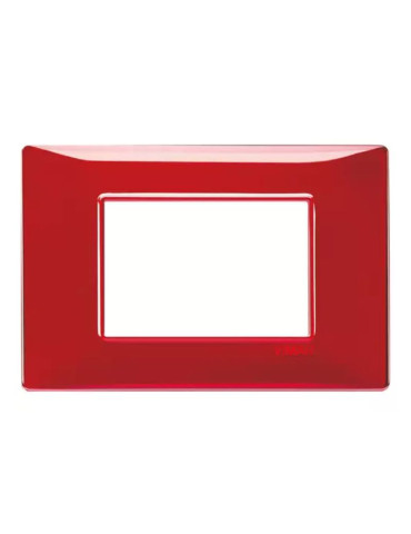 Placca 3 Moduli Rosso Reflex Rubino Serie Plana VIMAR -14653.05