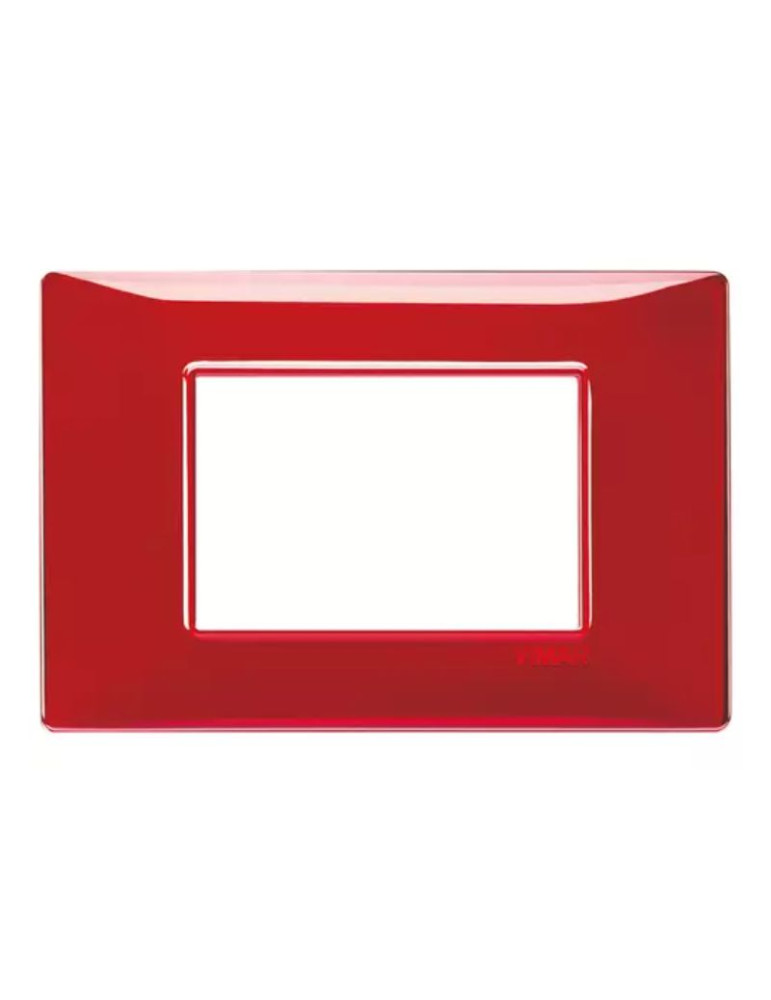 Placca 3 Moduli Rosso Reflex Rubino Serie Plana VIMAR -14653.05