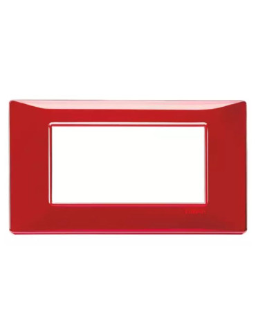 Placca 4 Moduli Rosso Reflex Rubino Serie Plana VIMAR - 14654.51