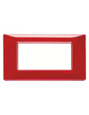 Placca 4 Moduli Rosso Reflex Rubino Serie Plana VIMAR - 14654.51