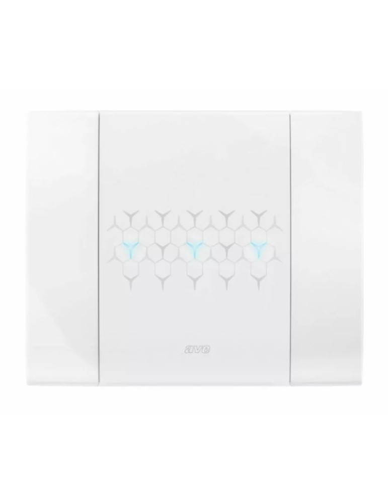 Placca Cornice SMART TOUCH 44 METALLO Bianco Lucido 3Mod Fino A 6 Comandi AVE - 44PSMTC3B