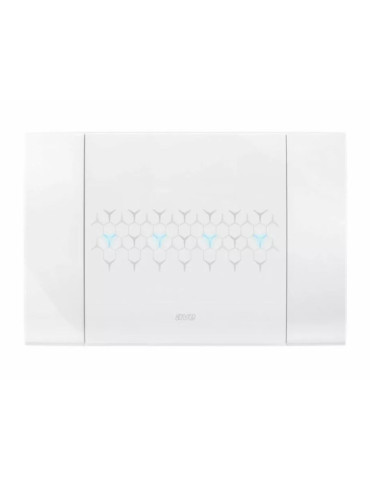 Placca Cornice SMART TOUCH 44 METALLO Bianco Lucido 4Mod Fino A 7 Comandi AVE - 44PSMTC4B