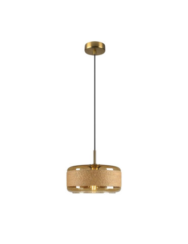 Lampadario A Sospensione E27 Rope 27 Ambra/oro SLV - 1007599 ROPE27