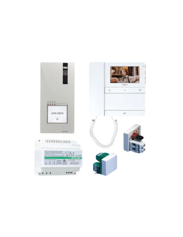 Kit Videocitofonico Monofamiliare QUADRA E PEOPLE Con Cornetta SB2 COMELIT - PL8461M