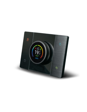 Cronotermostato Smart Connesso T44 Con Rilevazione Umidità Ambiente Alluminio Antracite Satinato AVE - 445CRTANS-W