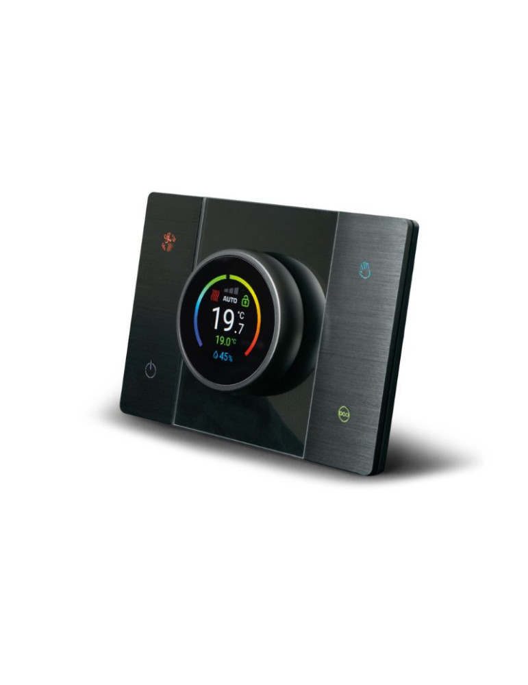 Cronotermostato Smart Connesso T44 Con Rilevazione Umidità Ambiente Alluminio Antracite Satinato AVE - 445CRTANS-W