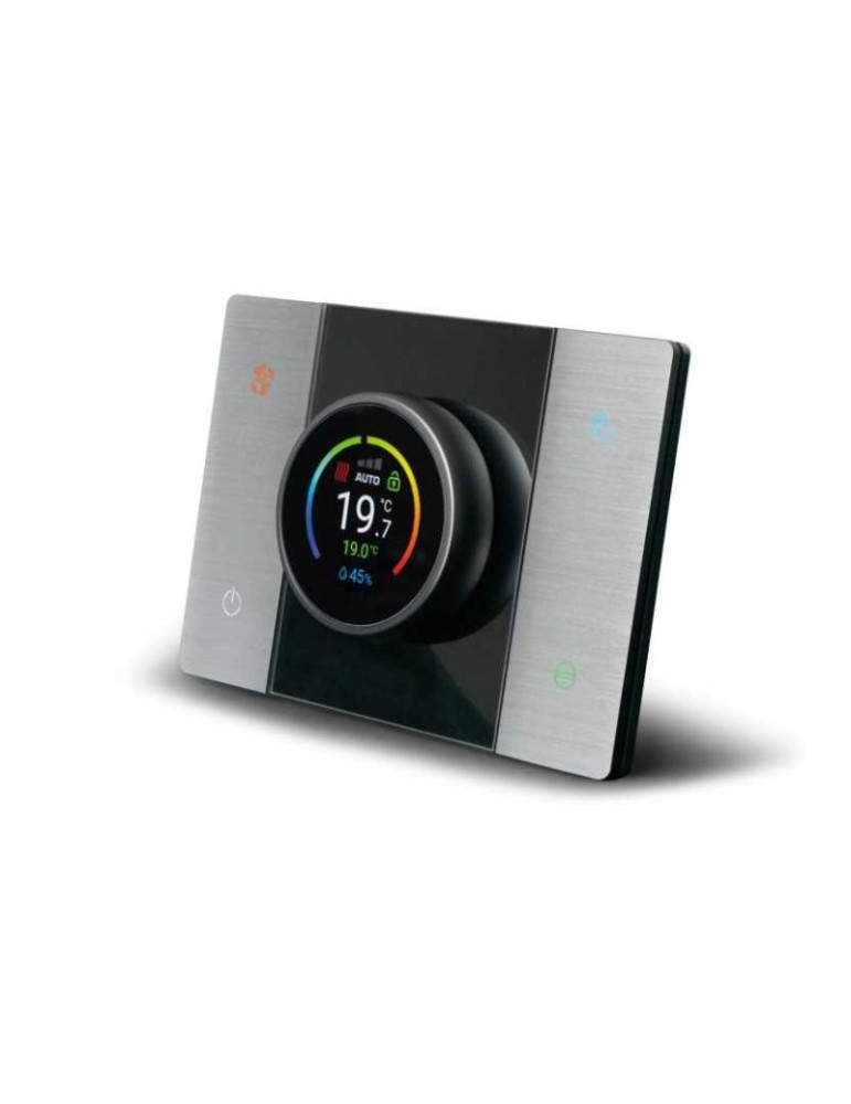 Cronotermostato Smart Connesso T44 Con Rilevazione Umidità Ambiente Alluminio Naturale Satinato AVE - 443CRTALS-W