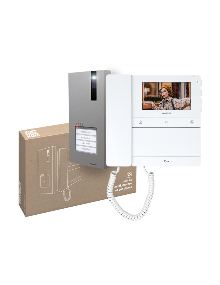 Kit Videocitofono Monofamiliare 2 fili Mini People COMELIT - COEPL8461M