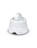 Interruttore Deviatore Rotativo A Manopola In Ceramica Bianca FANTON - 84001