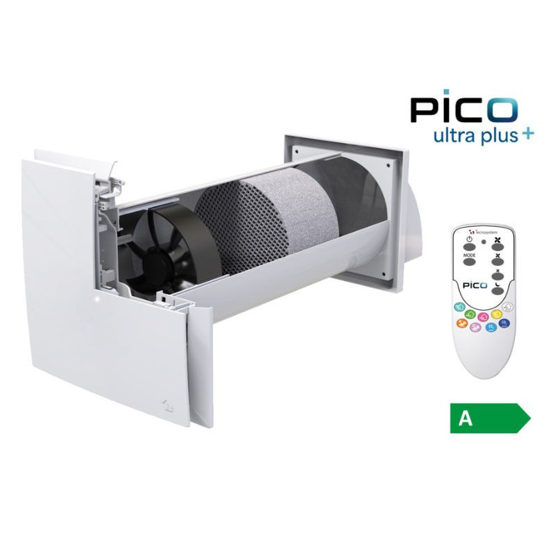 PICO ULTRA PLUS + 30 Aspiratore/Estrattore Statico Con Recupero Di Calore A Parete TECNOSYSTEMI - ACD100069