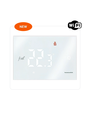 Termostato Touch Programmabile A Parete Wi Fi 230v FEEL2 TECNOSWITCH - TE045WB