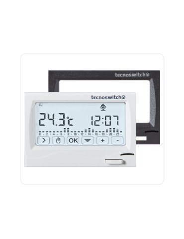 Cronotermostato Touch Settimanale DA VINCI Con Mascherine Intercambiabili Bianca E Antracite TECNOSWITCH - CR615BG